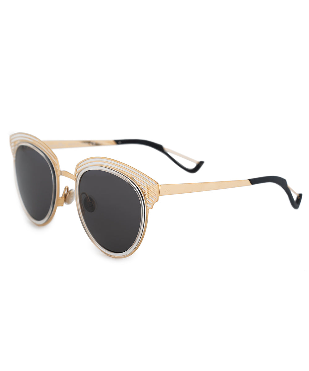 title:Christian Dior Enigme 000Y1 51 Cat Eye Sunglasses;color:Gold