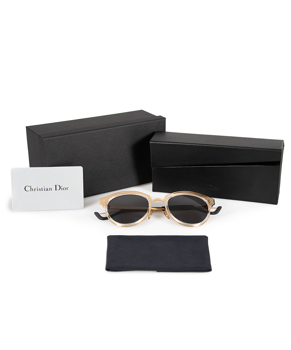 title:Christian Dior Enigme 000Y1 51 Cat Eye Sunglasses;color:Gold