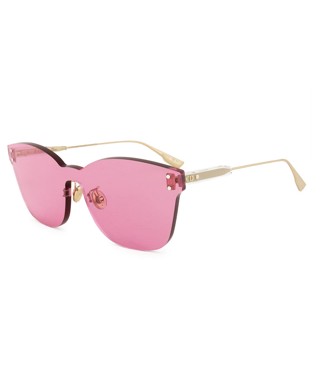 title:Christian Dior Color Quake2 MU1 U1 145 Rectangular Sunglasses;color:Gold