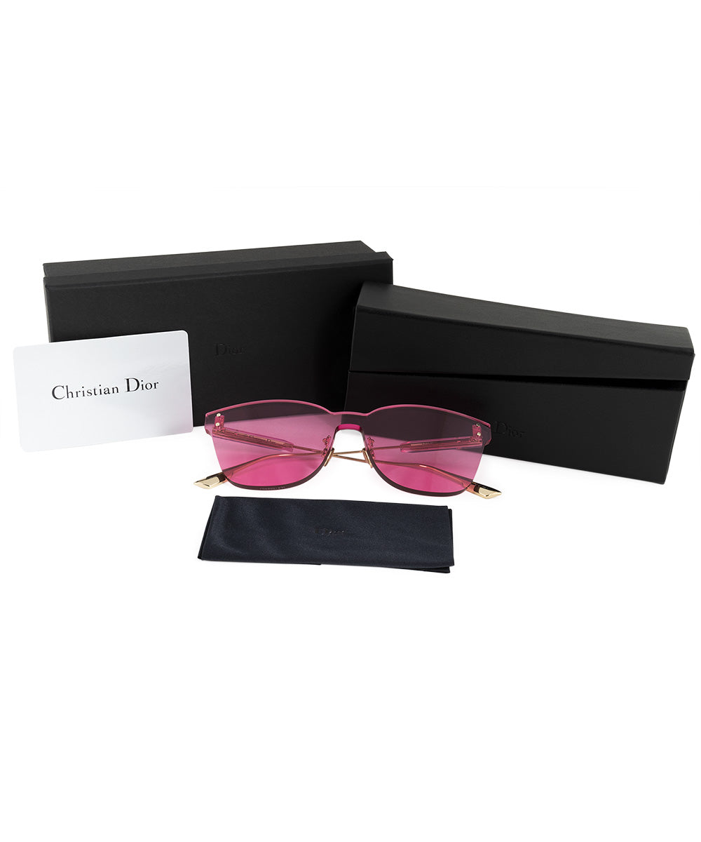 title:Christian Dior Color Quake2 MU1 U1 145 Rectangular Sunglasses;color:Gold