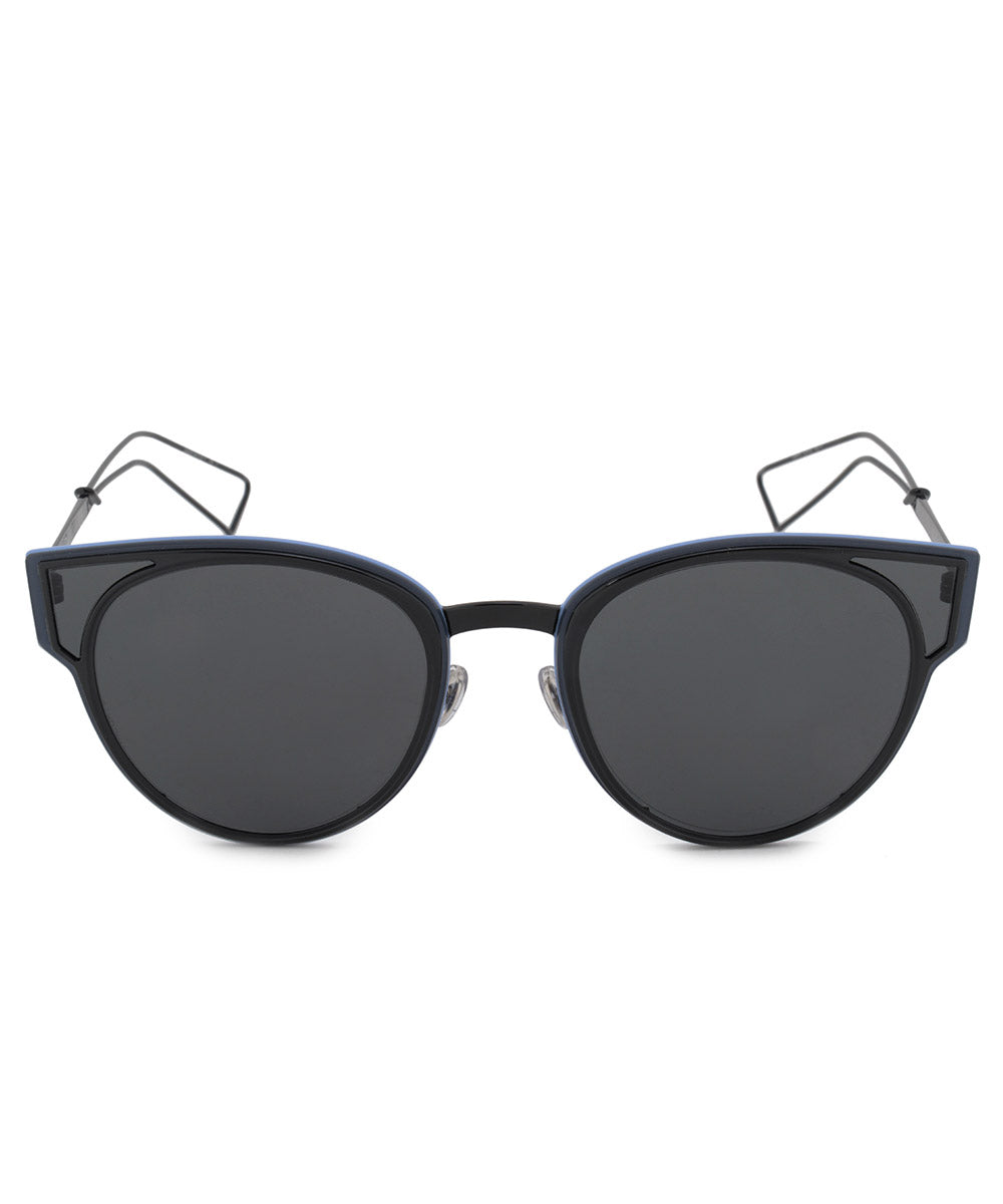 title:Christian Dior Sculpt Cat Eye Sunglasses 006/P9 63;color:Black