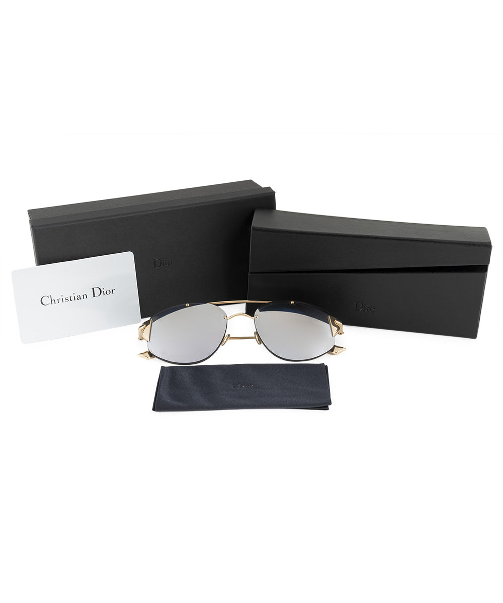 title:Christian Dior Stronger 000 DC 58 Aviator Sunglasses;color:Gold