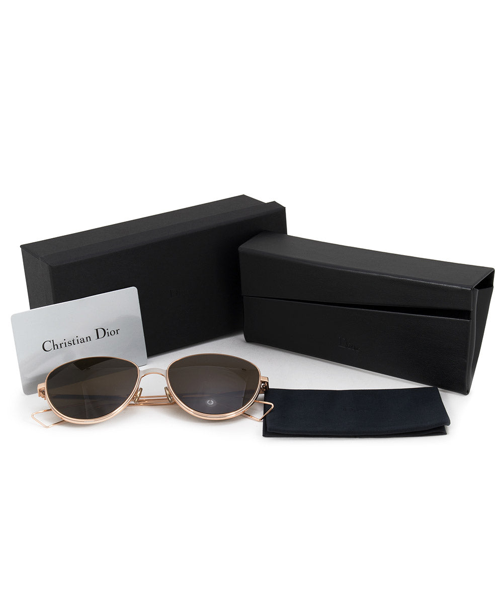 title:Christian Dior Ultra Oval Sunglasses RCXEC 56;color:Gold