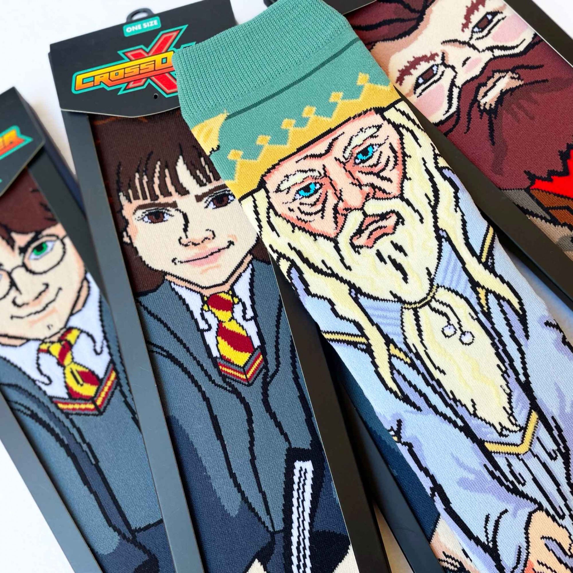 title:Harry Potter Dumbledore Crossover Crew Socks;color:Multi-Color