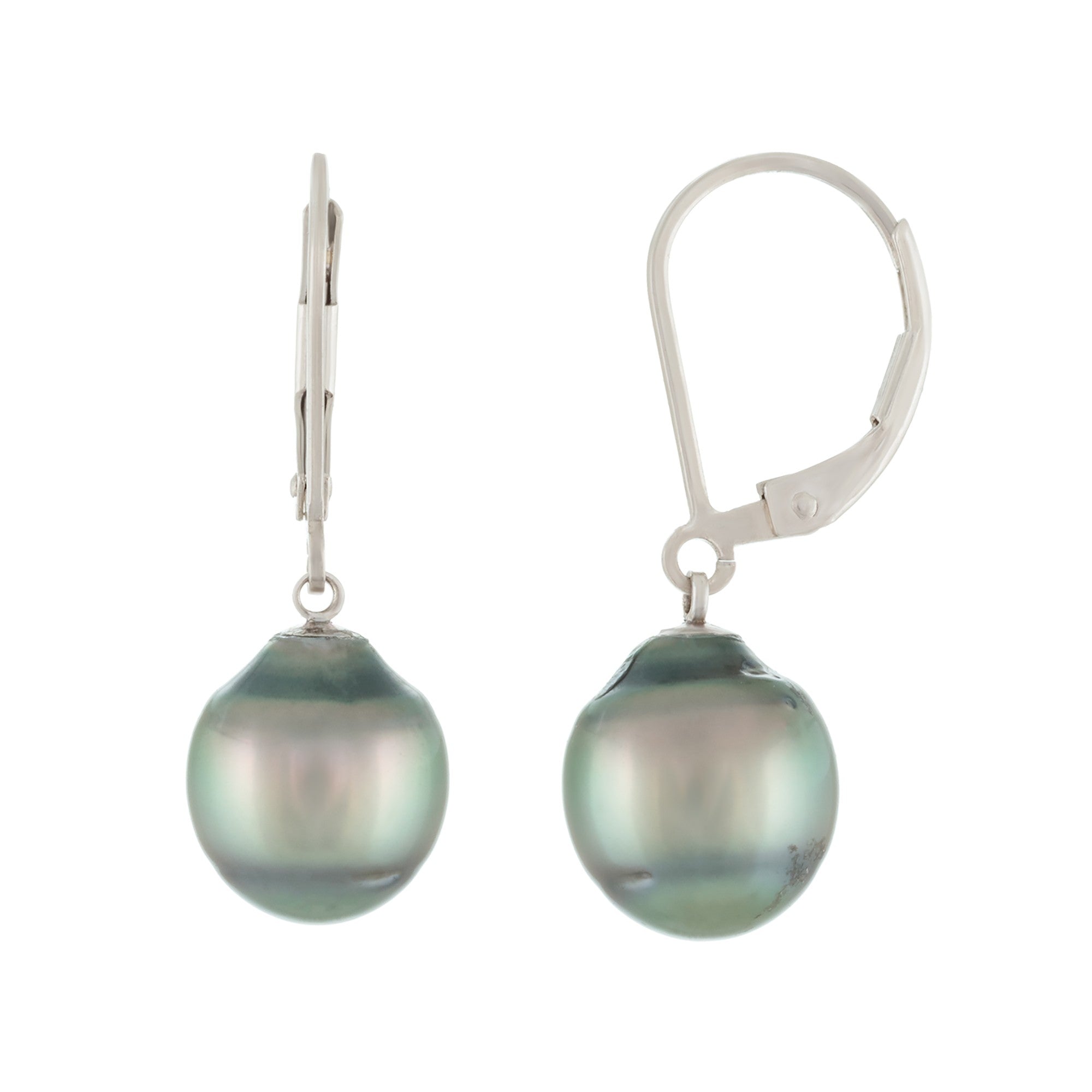title:Splendid Pearls Tahitian Pearl Earrings Silver TH-ESR-19;color:Black