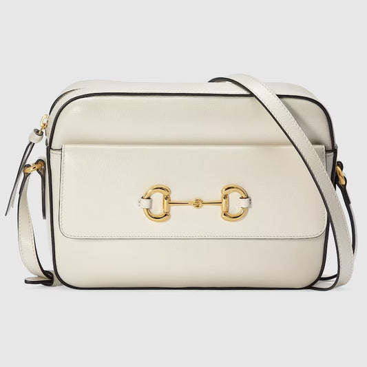 Gucci Horsebit 1955 Small Shoulder Bag - White