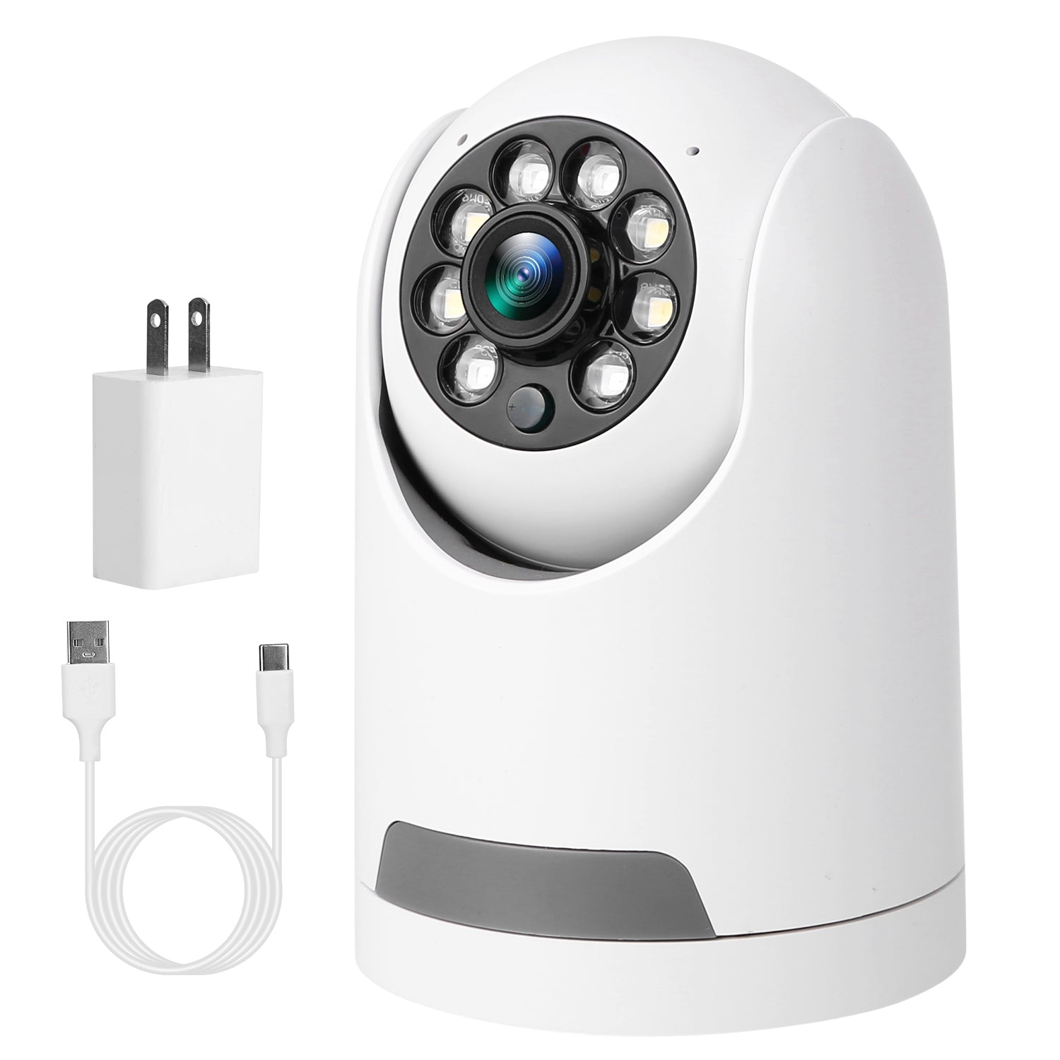 title:1080P WiFi IP Camera Pan Tilt Security Surveillance Camcorder App Cloud Available with Human Detection Motion Tracking Night Vision Flood Light Two-Wa- Electronics;color:White