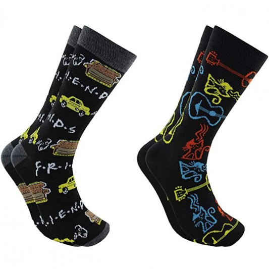 title:Friends TV Show 2-Pack Men Crew Socks;color:Multi-Color