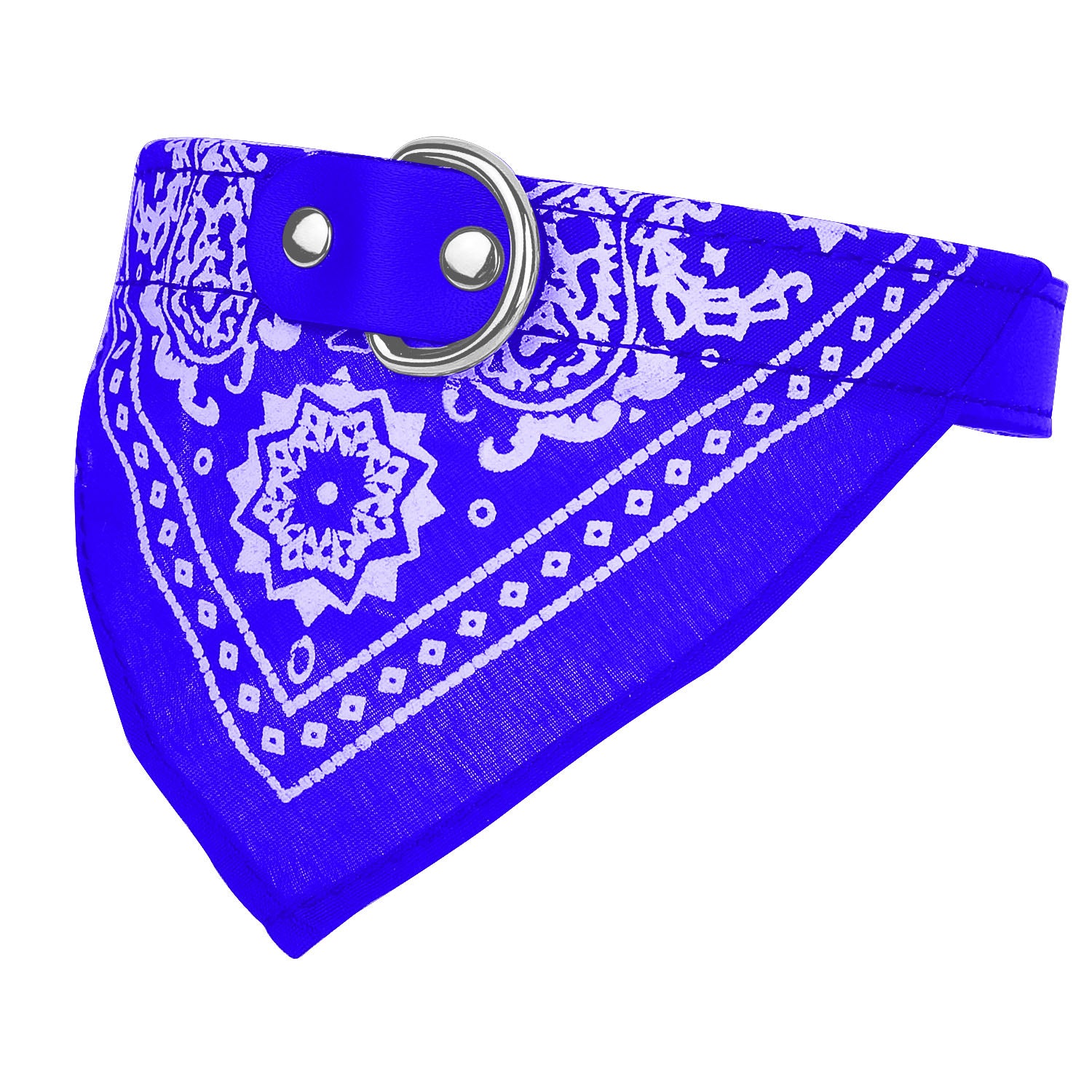 title:Adjustable Bandana Leather Pet Collar Triangle Scarf;color:Blue