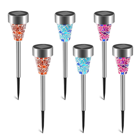 title:6Packs Solar Garden Lights Outdoor Solar Pathway Lights IP44 Water-resistant Landscape Lights 8Hrs Lawn Lamps for Yard Driveway Walkway;color:Multi