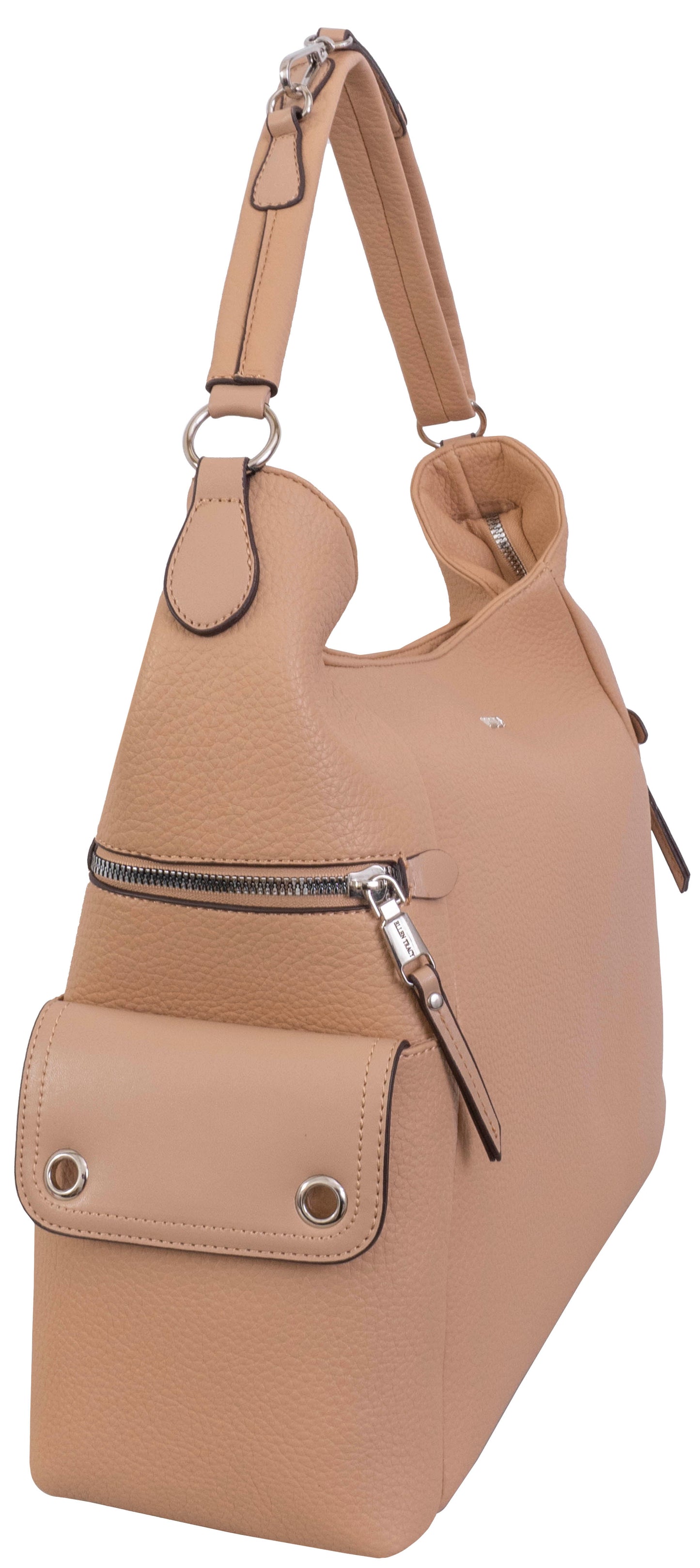 Ellen Tracy Slouchy Hobo Bag with Side Zip Pockets