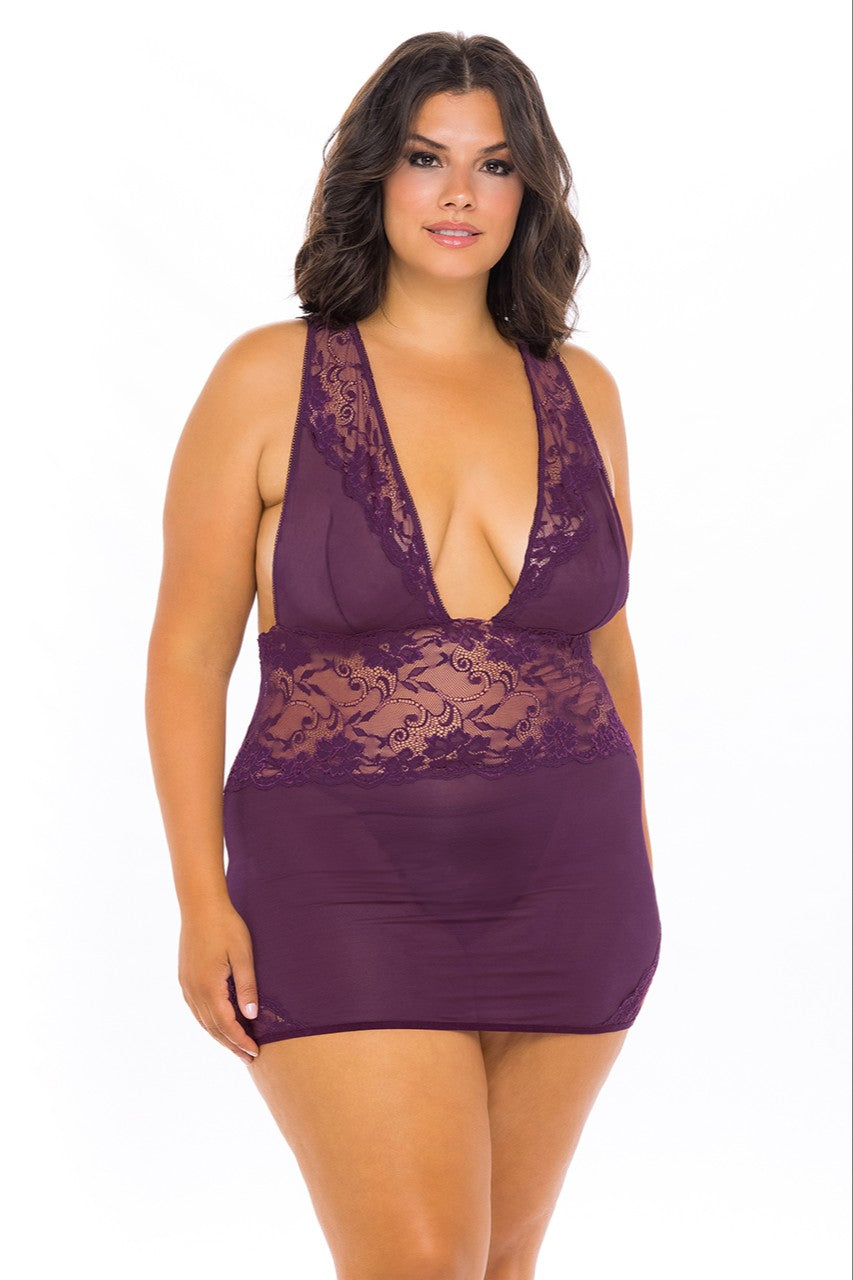 title:MIRABELLE BABYDOLL;color:ITALIAN PLUM