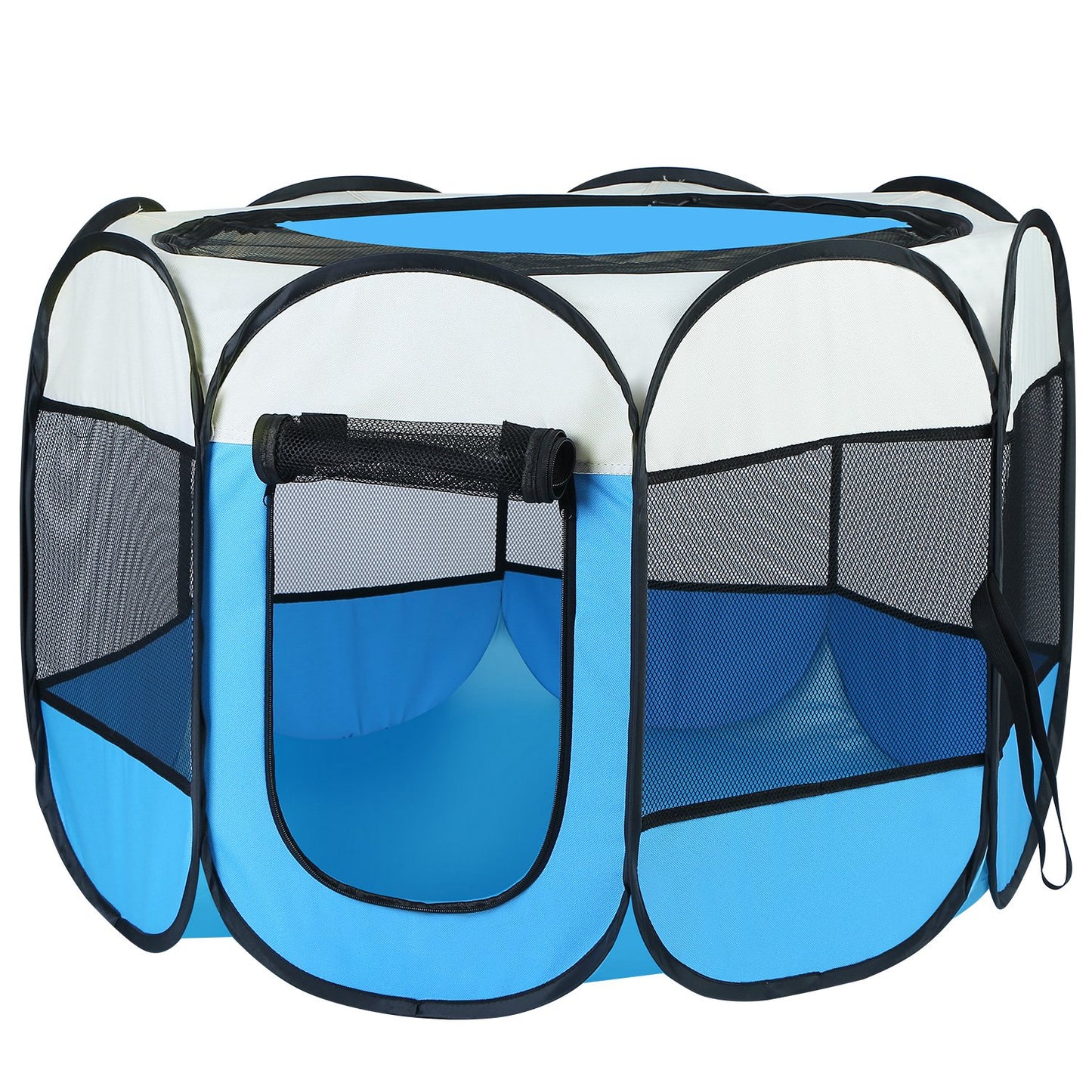 title:Fresh Fab Finds Portable Foldable Pet Tent Exercise Pen Kennel Removable Zipper Top and Bottom Water Resistant Indoor Outdoor Use For Dogs Cats Other Pets;color:Blue