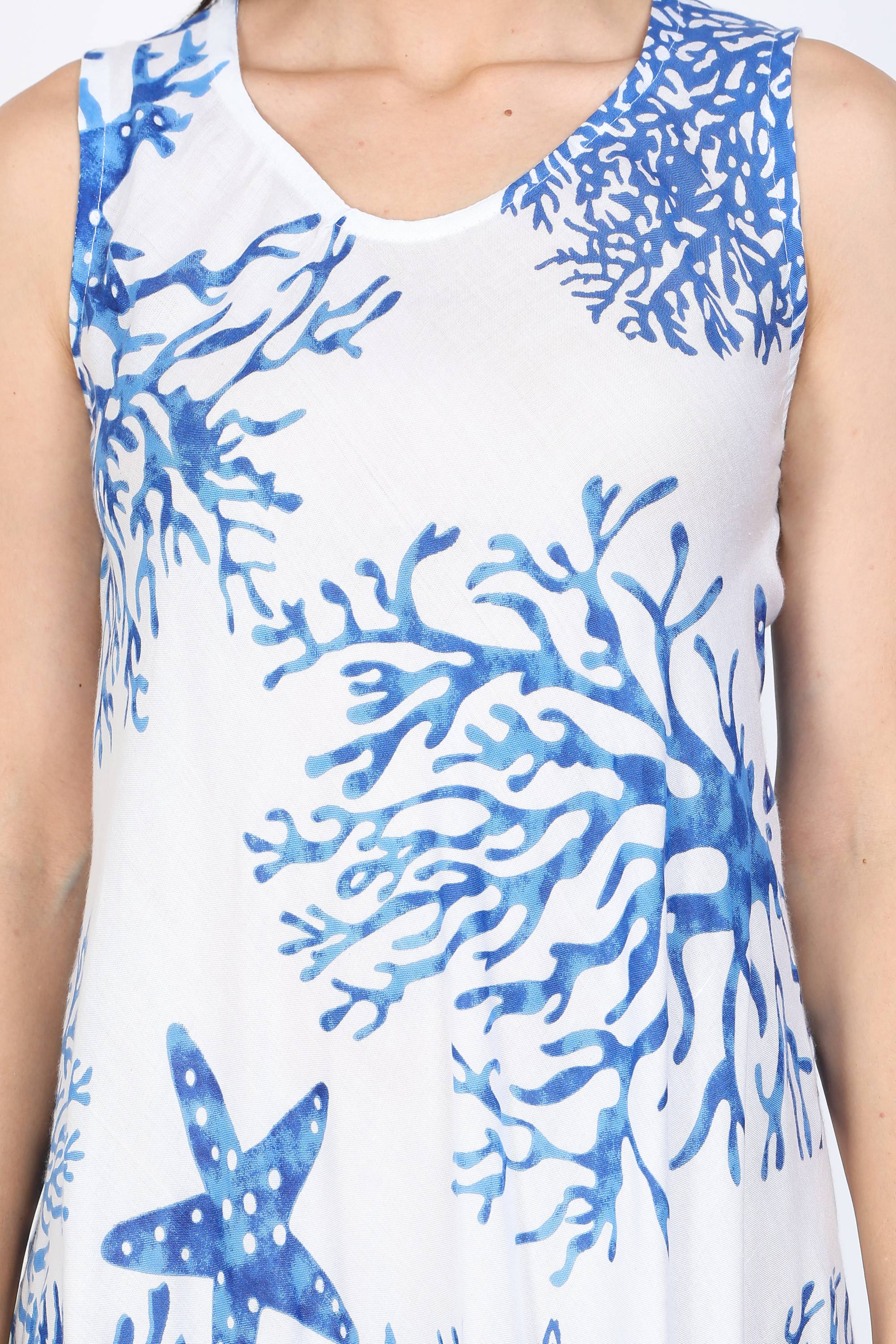 India Blue Women's Aquarium Print Dress