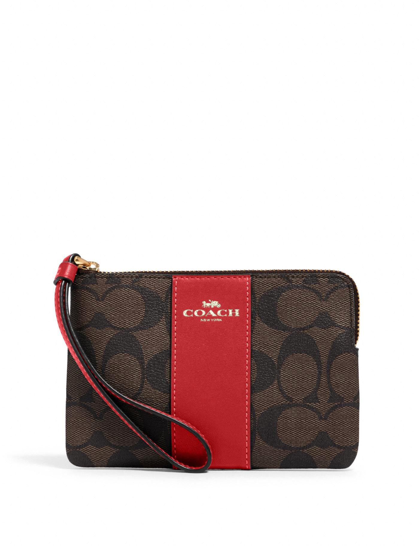 Coach wristlet signature discount canvas