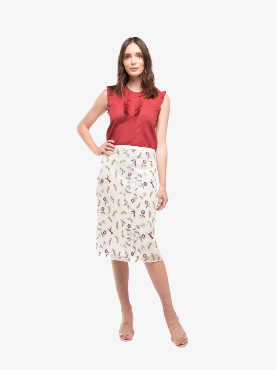 LOULOU DAMOUR Women's Mariana Hummingbird Emb. Skirt