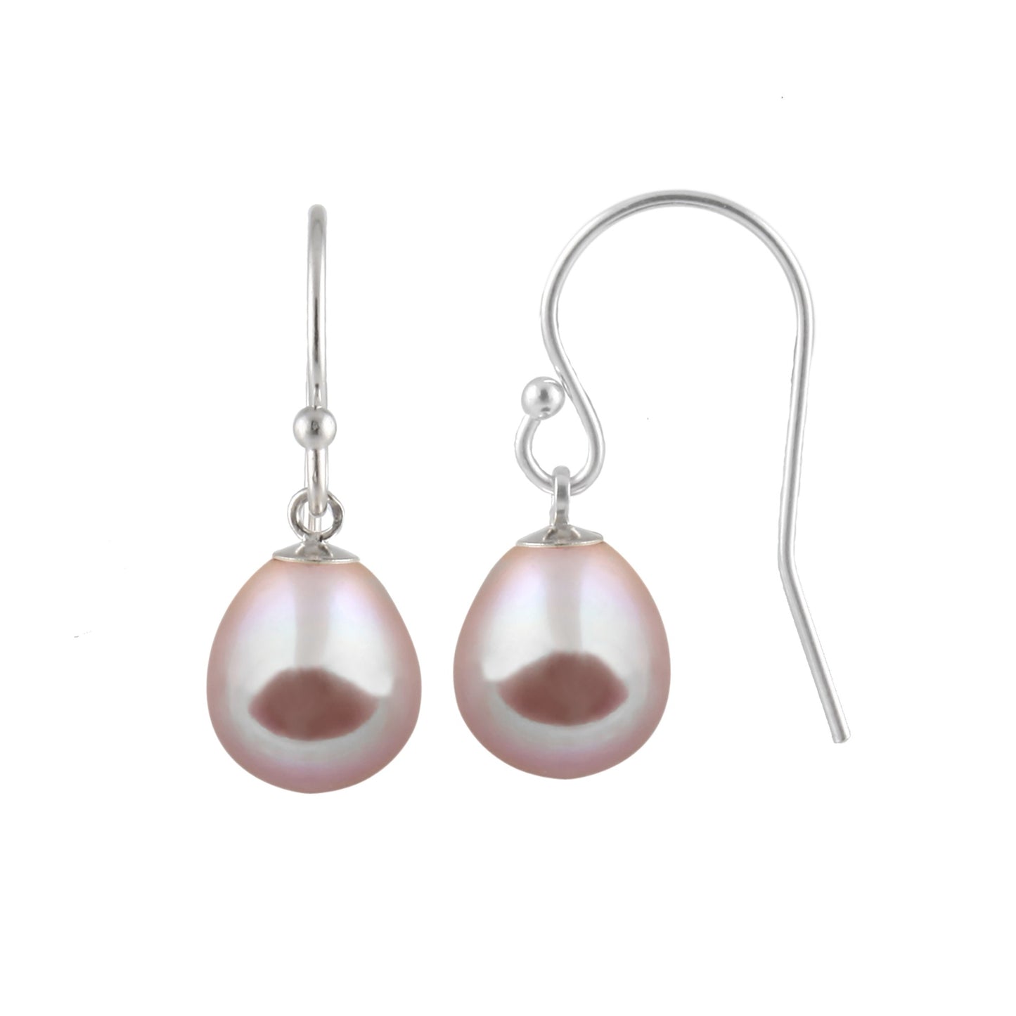 title:Splendid Pearls 7-8mm Drop Shepherd Hook Earrings;color:Pink