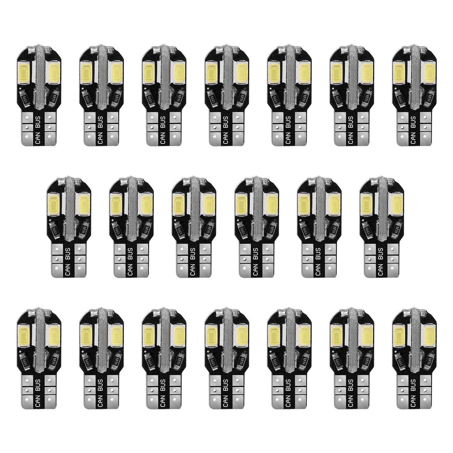 title:20Pcs T10 SMD5730 LED Light Bulbs 6000K Wedge Light Lamps Dome Map License Plate Car Interior Festoon Lights Kits;color:not applicable