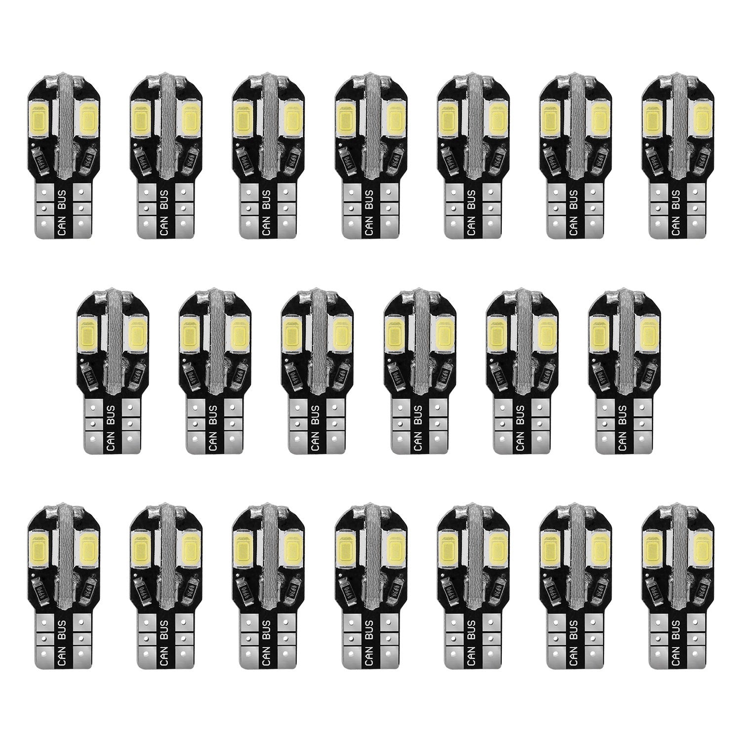 title:20Pcs T10 SMD5730 LED Light Bulbs 6000K Wedge Light Lamps Dome Map License Plate Car Interior Festoon Lights Kits;color:not applicable