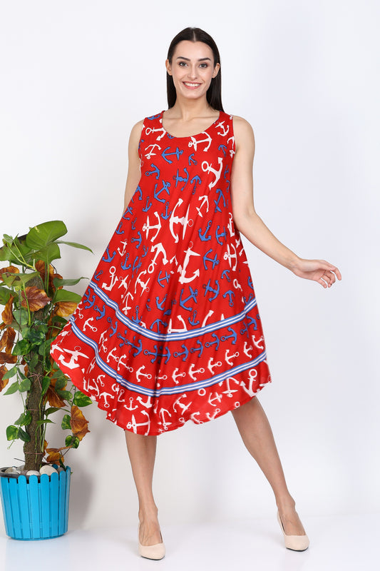 India Blue Women's Nautical Print Dress