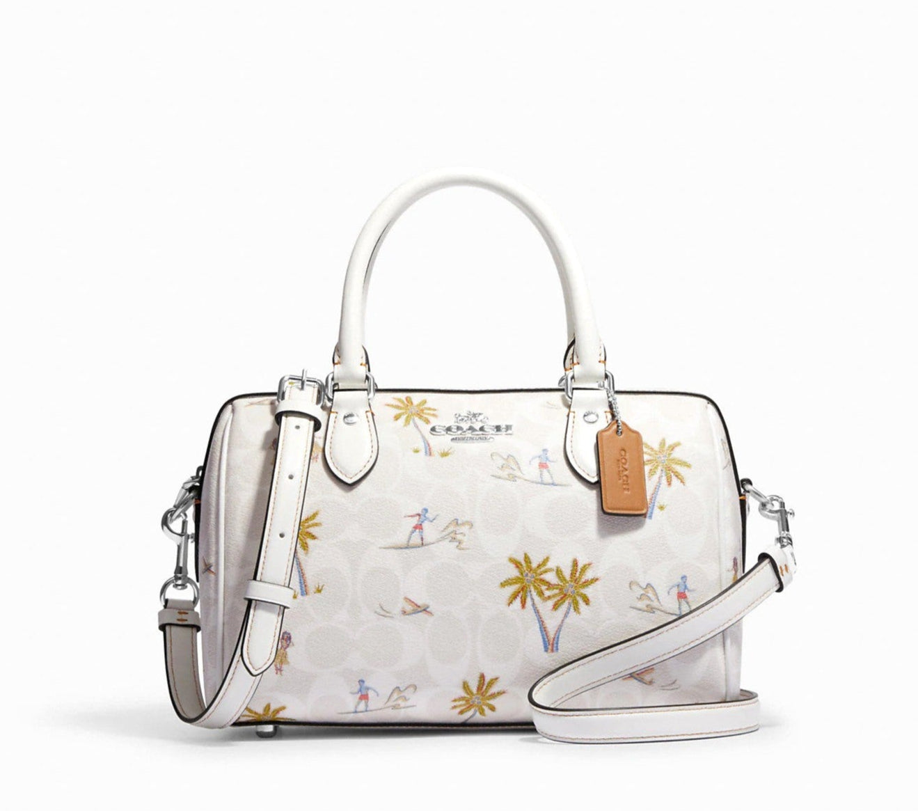 Coach Rowan Satchel In Signature Canvas With Hula Print