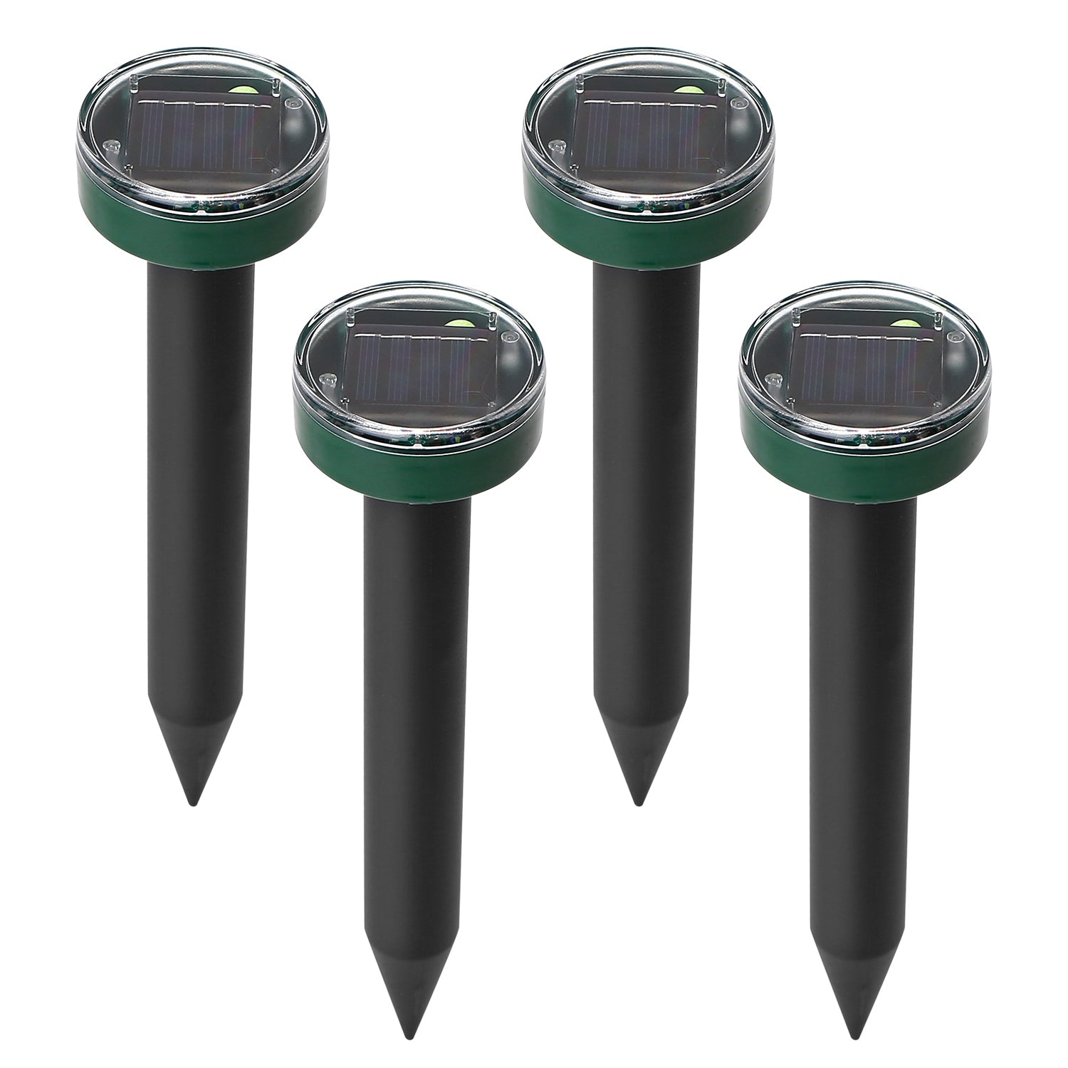 title:4Pcs Solar Powered Mole Repeller Sonic Gopher Stake Repellent Waterproof Outdoor For Farm Garden Yard Repelling Moles Gopher Snake Vole Rat Mice Mouse;color:Black