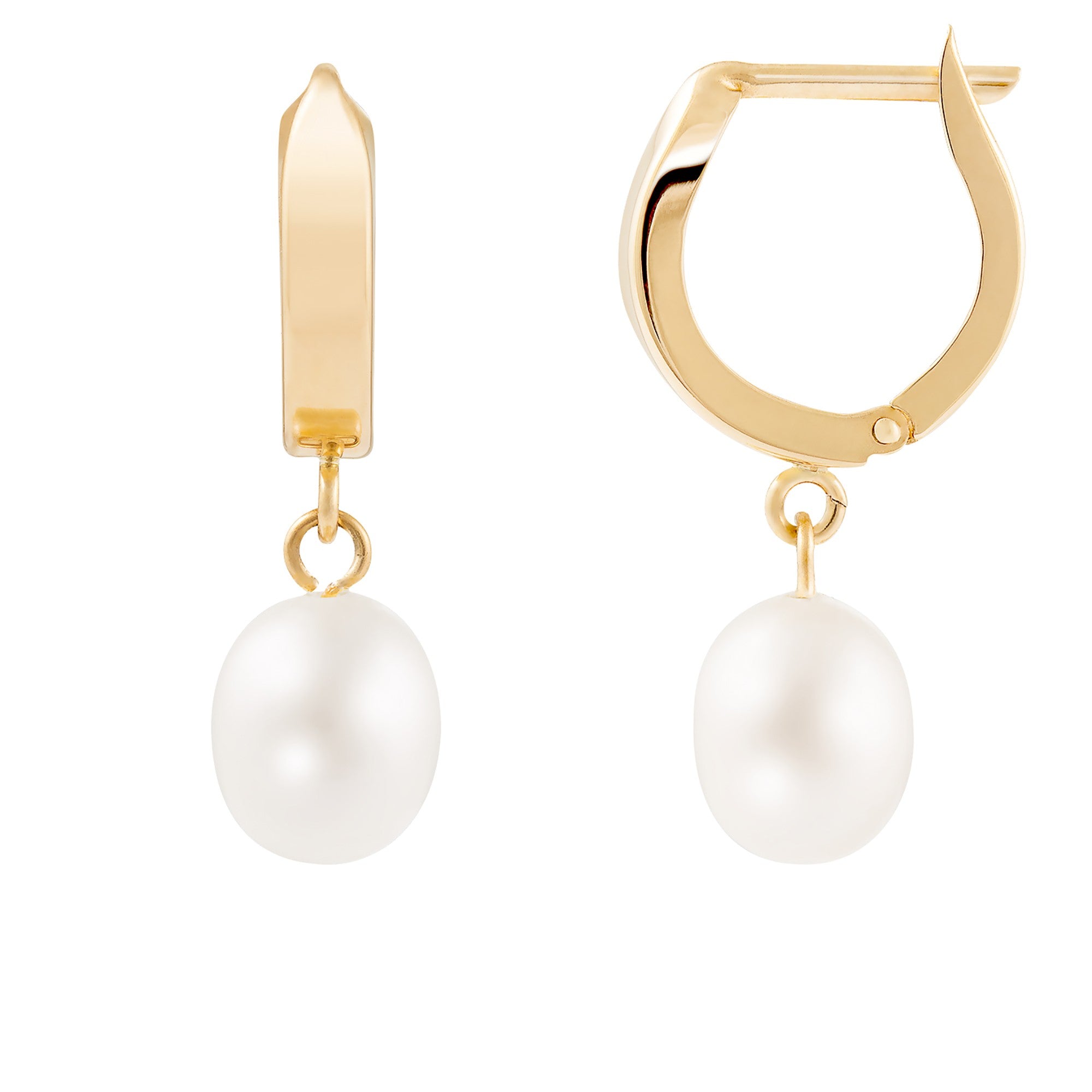 title:Splendid Pearls 14K Gold Pearl Pearl Earrings;color:White