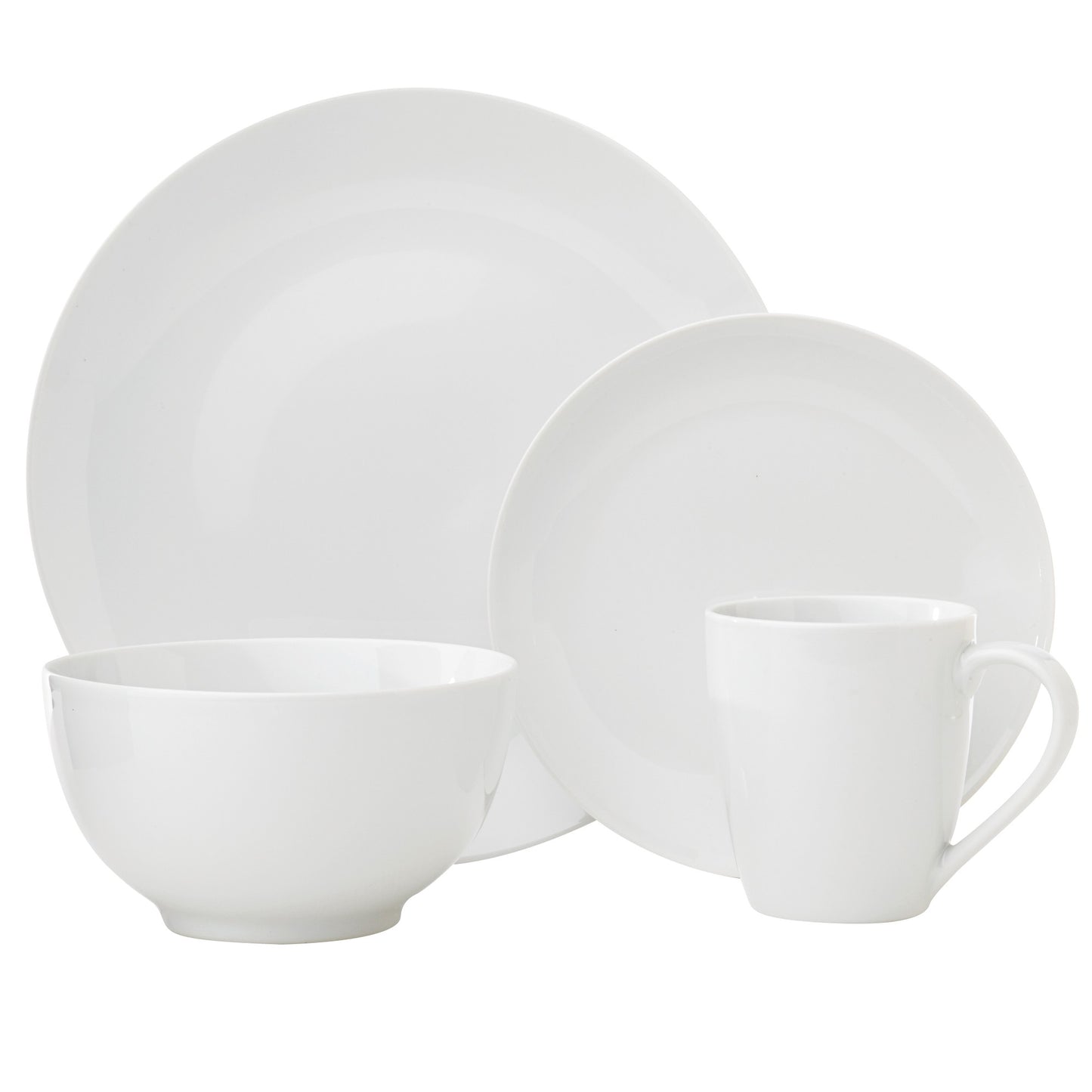 Safdie & Co. Dinnerware Set 16Piece Coupe Classic Oxford, Service for 4