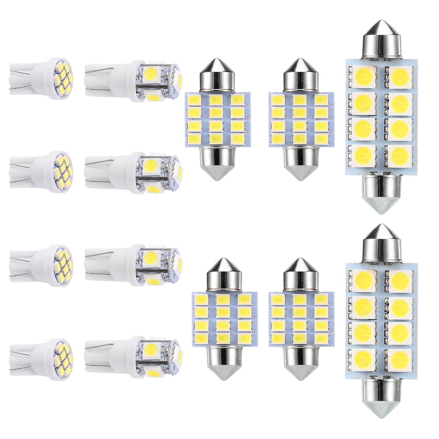 title:14Pcs T10 31mm 41mm Festoon LED Light Bulb Interior Dome Map LED Lights License Plate Trunk Side Positioning Lights 6000K White;color:not applicable