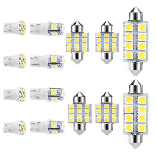 title:14Pcs T10 31mm 41mm Festoon LED Light Bulb Interior Dome Map LED Lights License Plate Trunk Side Positioning Lights 6000K White;color:not applicable