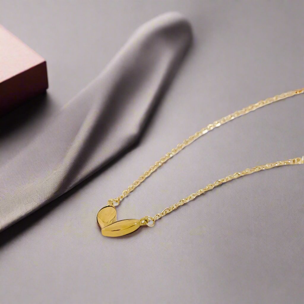 Dual Leaf Pendant Minimalist Necklace