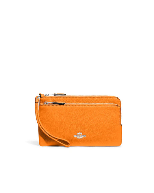 title:Coach Women's Double Zip Wallet;color:Bright Mandarin