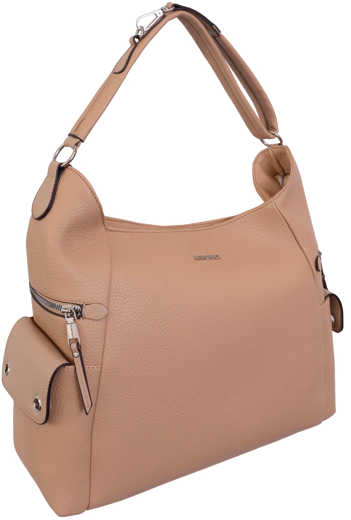 Ellen Tracy Slouchy Hobo Bag with Side Zip Pockets