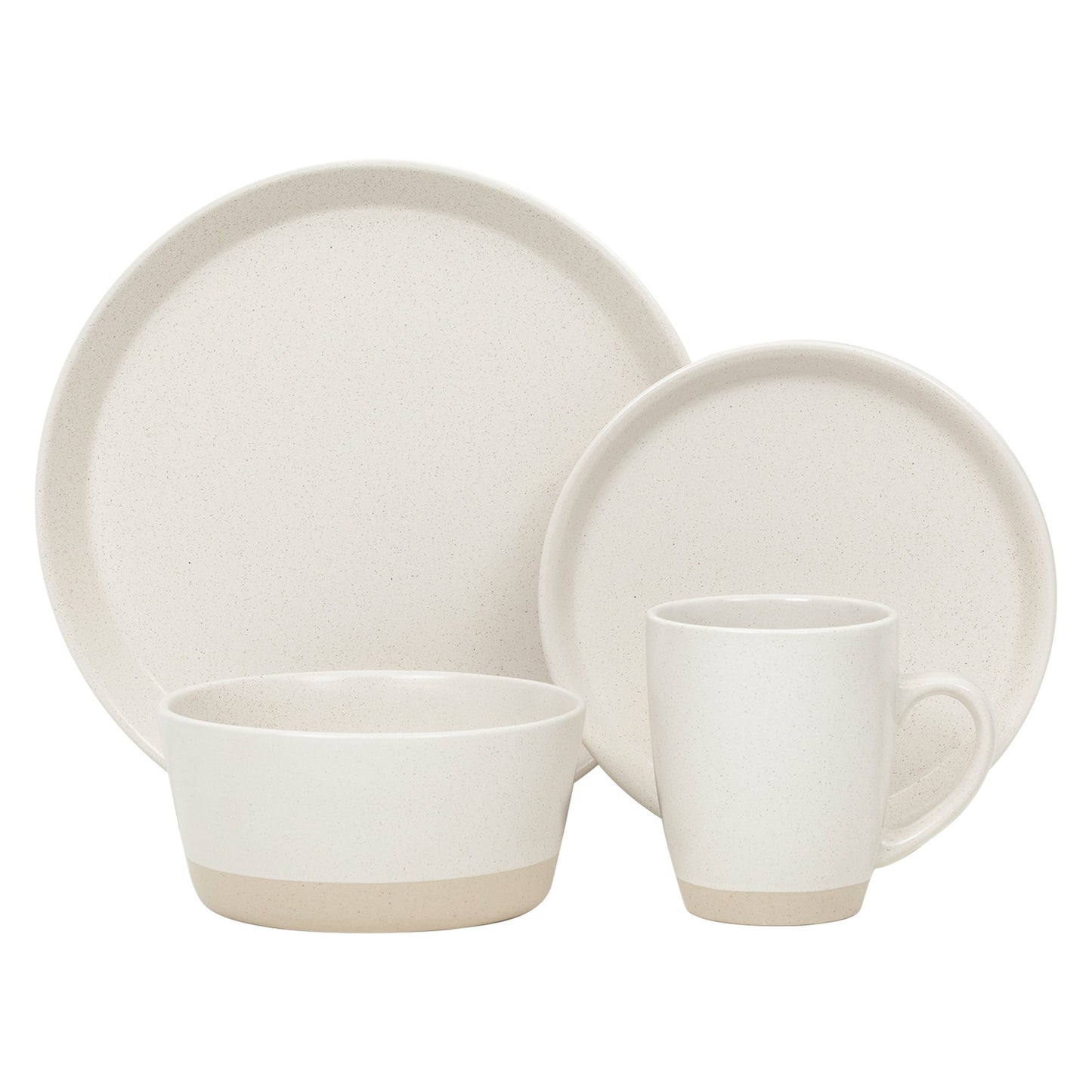 Safdie & Co. Dinnerware Set 16Piece 2 Tone Cream 2�, Service for 4