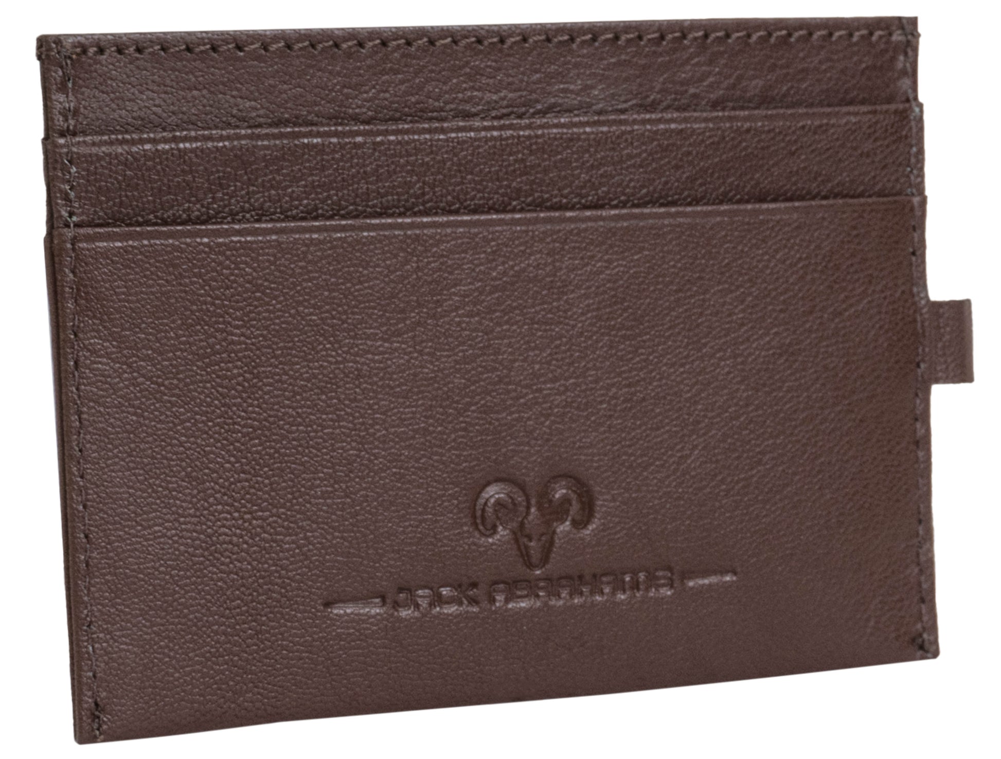 title:Jack Abrahams Card Case RFID Minimalist Wallet;color:Brown