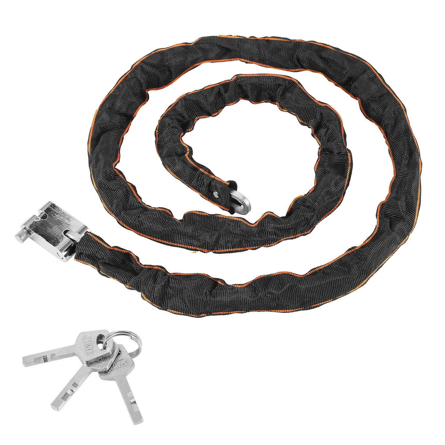 title:1.8M Bike Chain Lock w/ 3 Keys Heavy Duty Security Lock Bicycle Motorcycle Motor Bike Chain Lock;color:Black