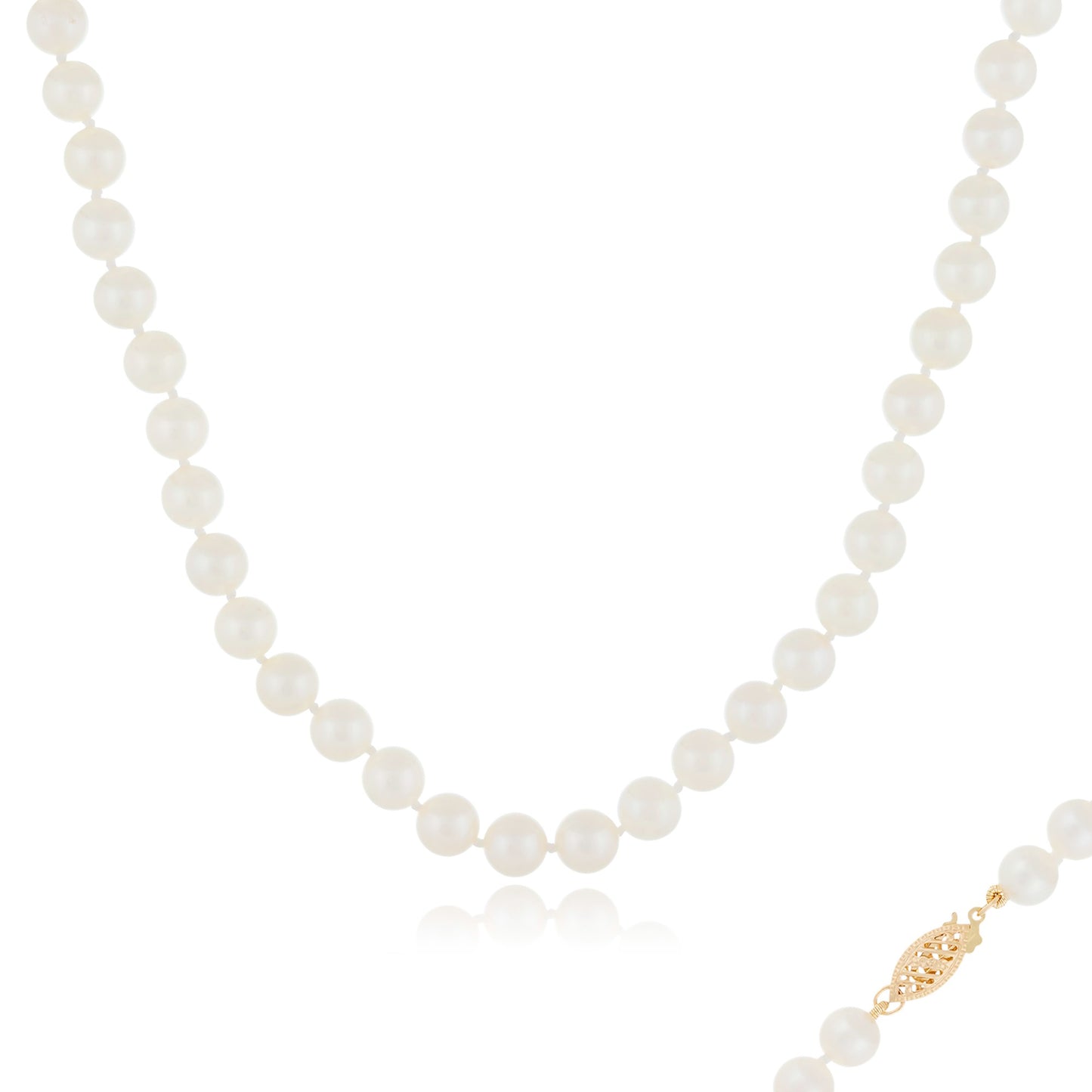 title:Splendid Pearls Akoya Pearl Necklace;color:White