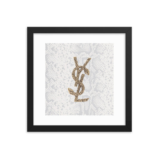 Posh python original fashion art Framed Poster Print 12x12