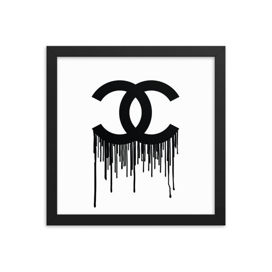 Dripping C's original fashion art Framed Poster Print 12x12