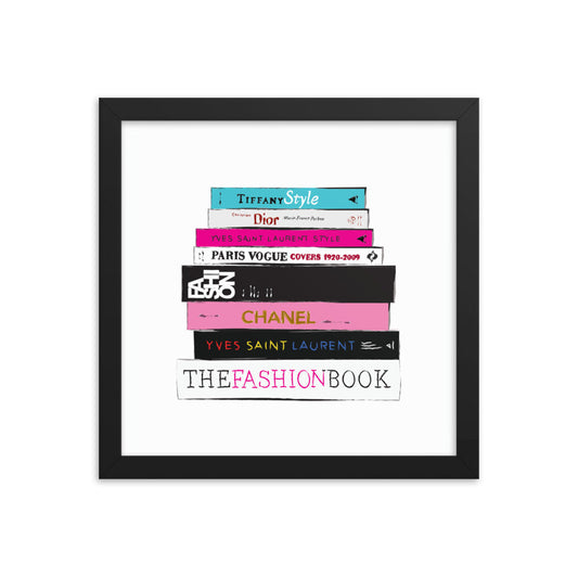 Bookworm original fashion art Framed Poster Print 12x12