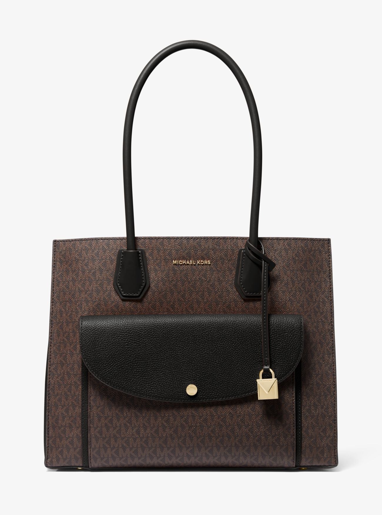 title:Michael Kors Women's Brown & Black Mercer Extra Large Pocket Tote;color:Brown / Black