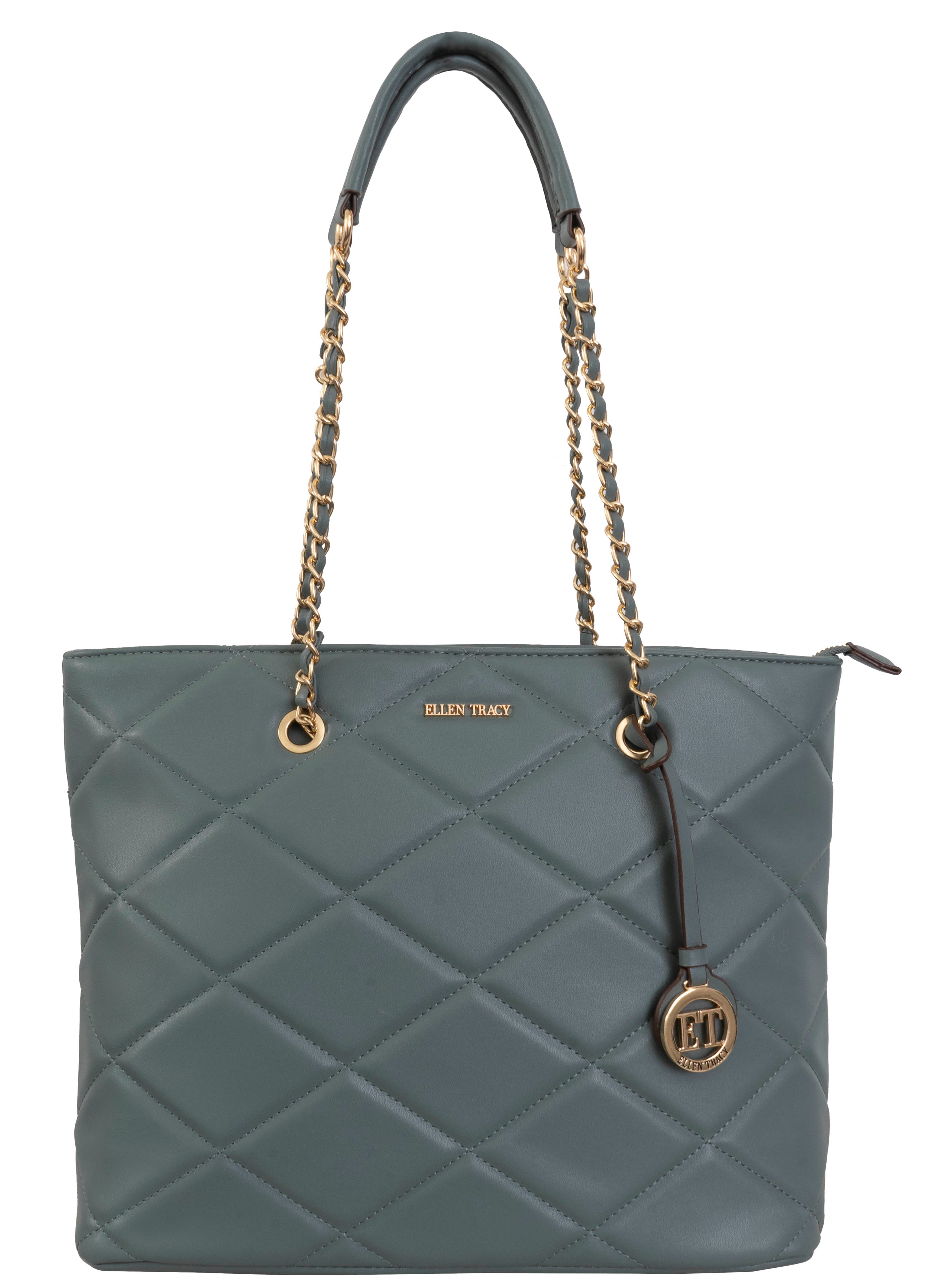 Ellen Tracy Smooth Diamond Quilted Tote ETH2179-104-SA– Ruumur