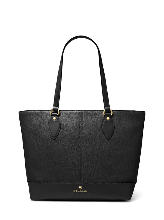 title:Michael Kors Women's Black Beth Large Pebbled Leather Tote;color:Black