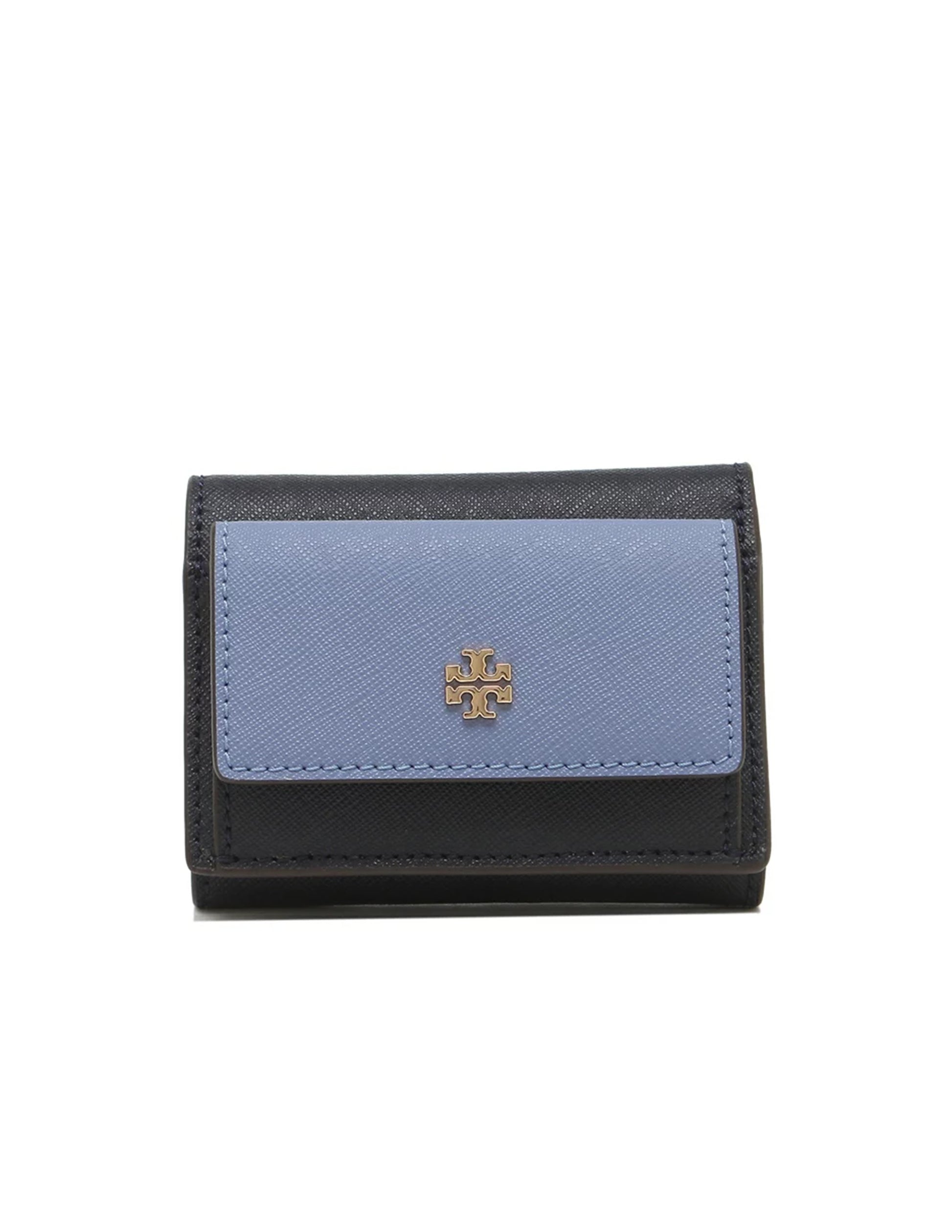 title:Tory Burch Bluewood / Tory Navy / Arugula Emerson Colorblock Micro Wallet;color:Bluewood / Tory Navy / Arugula