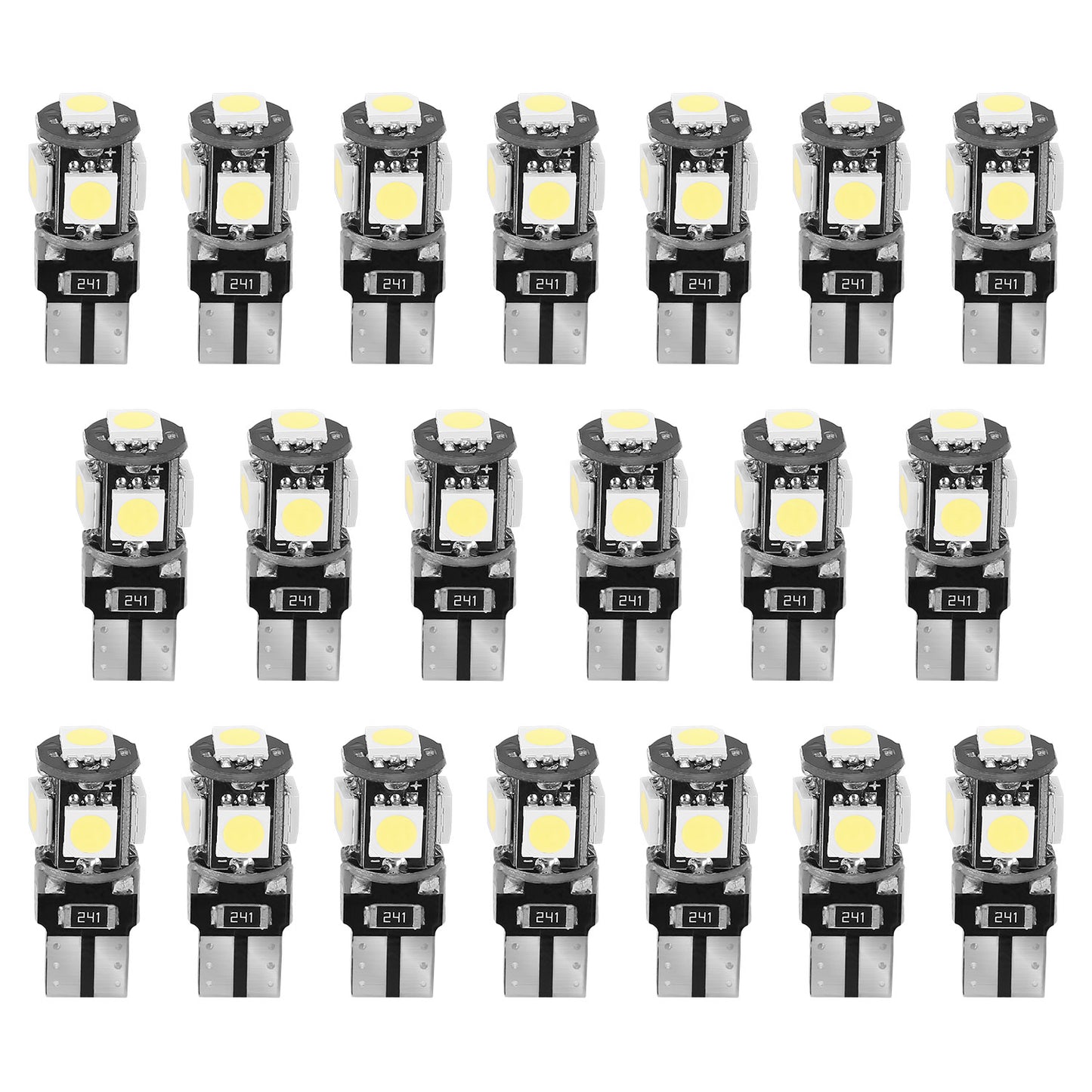 title:20Pcs T10 SMD5050 LED Light Bulbs 6000K Wedge Light Lamps Dome Map License Plate Car Interior Festoon Lights Kits;color:not applicable