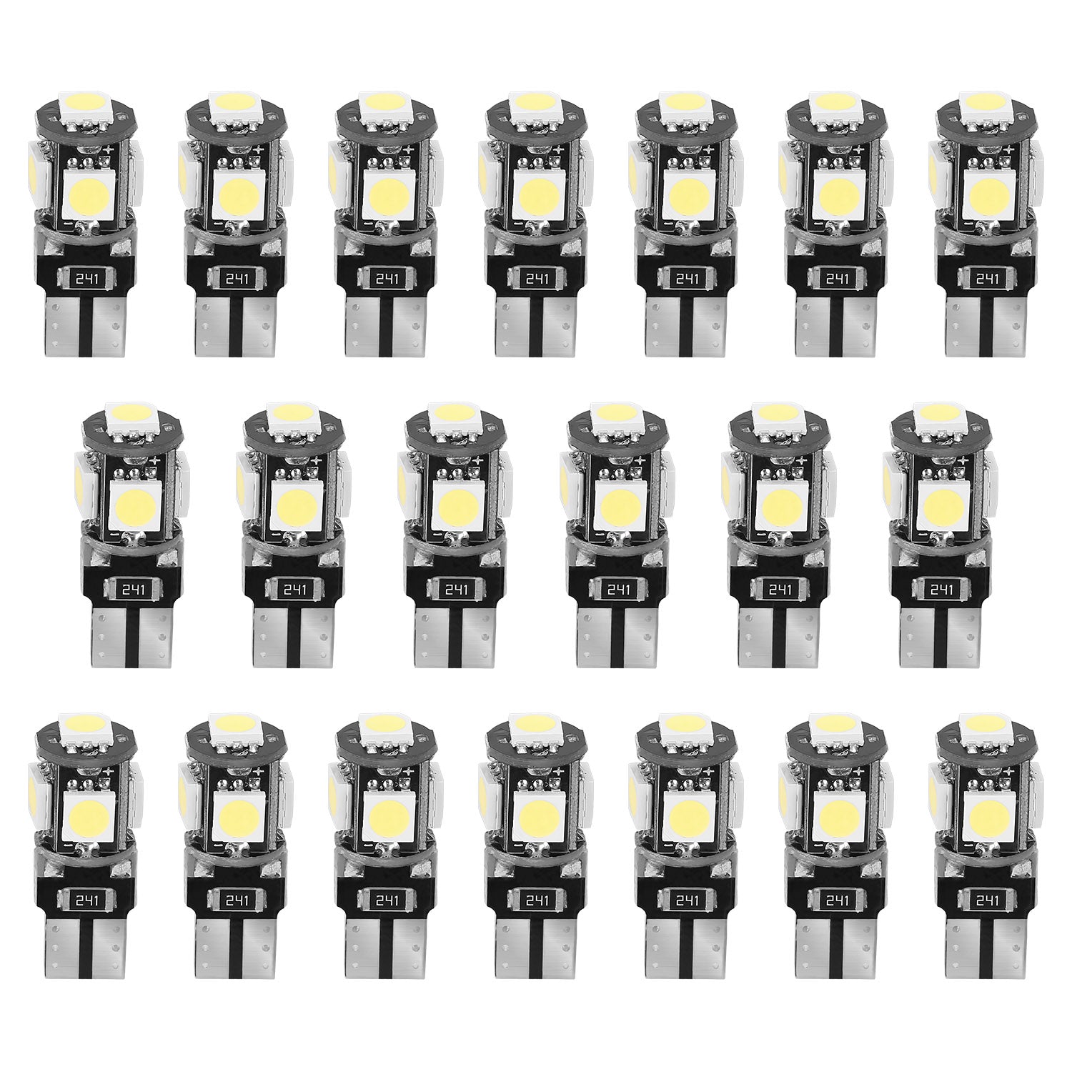 title:20Pcs T10 SMD5050 LED Light Bulbs 6000K Wedge Light Lamps Dome Map License Plate Car Interior Festoon Lights Kits;color:not applicable