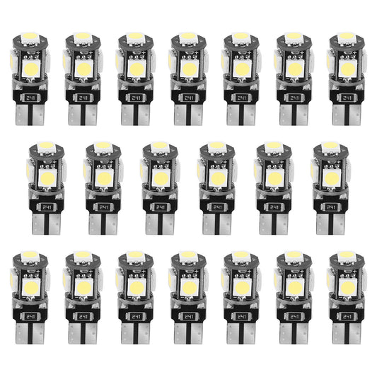 title:20Pcs T10 SMD5050 LED Light Bulbs 6000K Wedge Light Lamps Dome Map License Plate Car Interior Festoon Lights Kits;color:not applicable