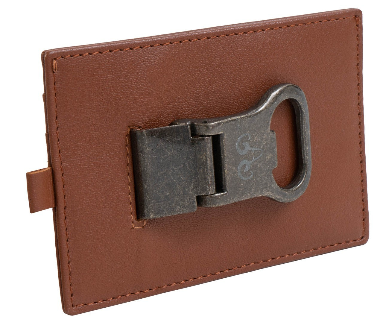 Jack Abrahams Card Case RFID Wallet With Removable Money Clip Bottle Opener