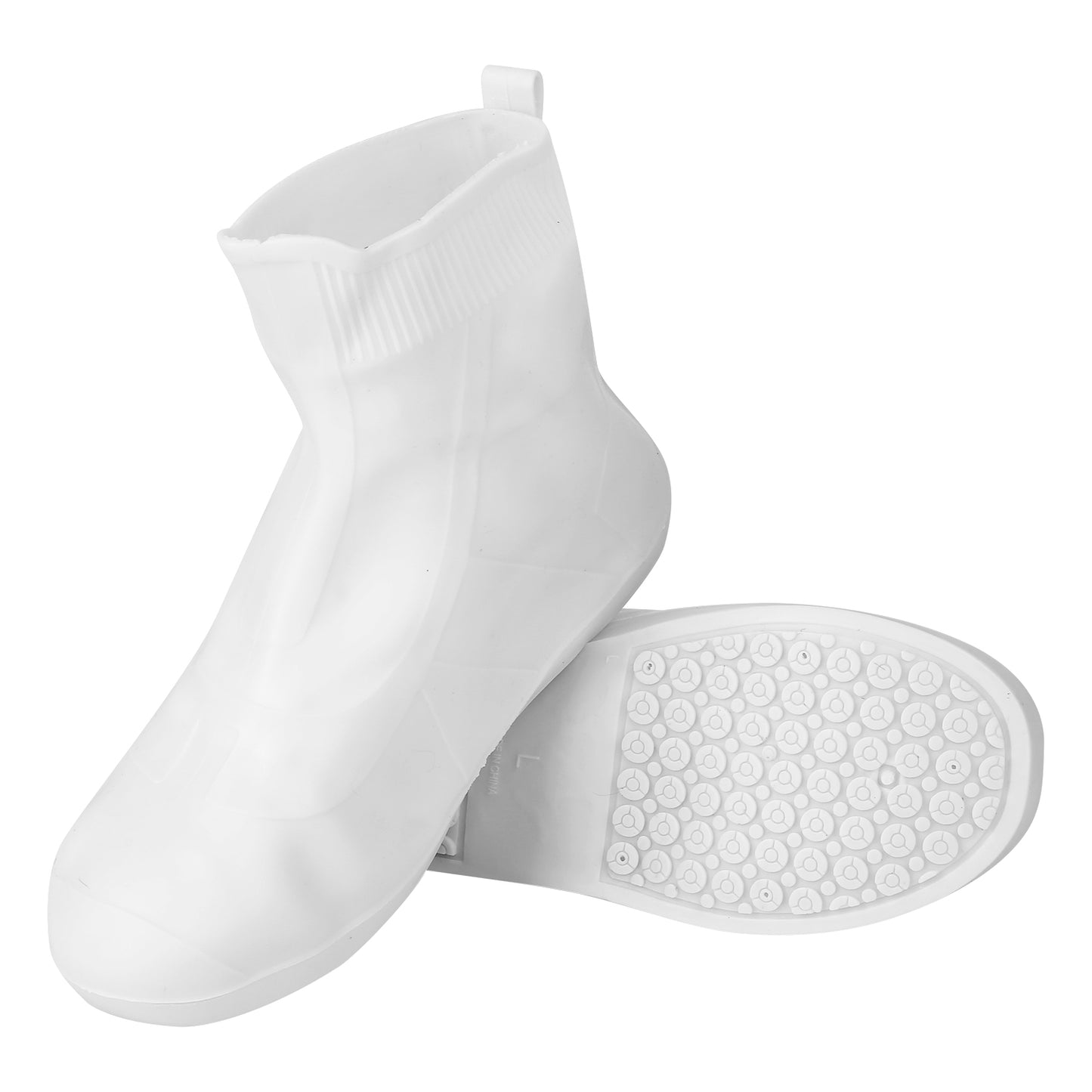 title:Waterproof Shoe Covers Reusable Not-Slip Rain Shoe Covers Protectors Foldable TPE Rubber Shoe Protectors For Men Women Kids;color:White