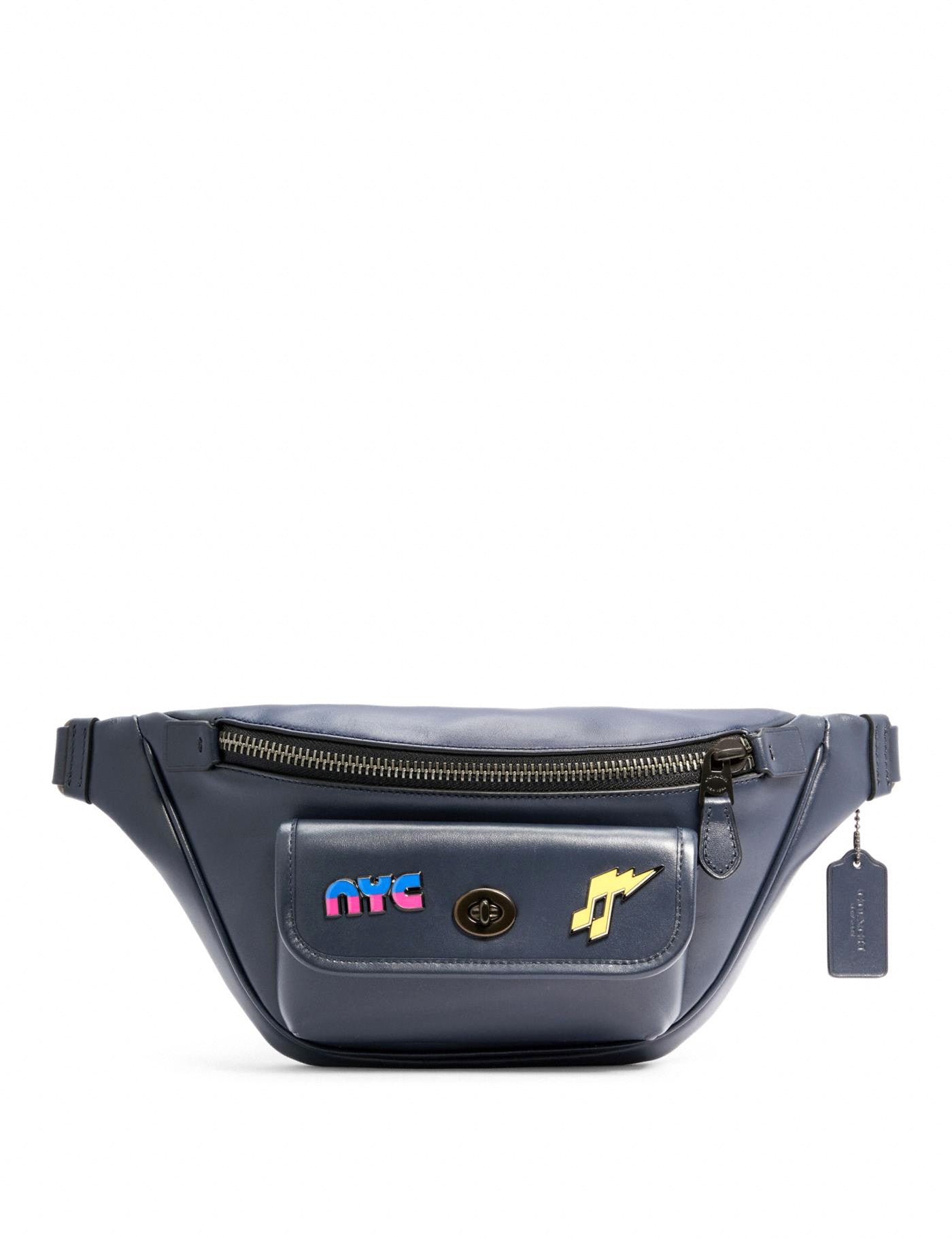 title:Coach Women's Midnight Heritage Belt Bag With 80'S Pins;color:Midnight